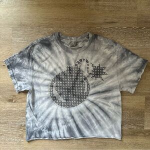Gildan Gray Tie-Dye Short Sleeve Tee with Rhinestoned Bomb Cheerleading Shirt